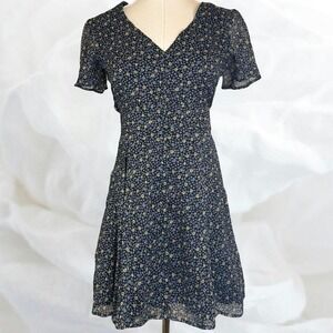 Abercrombie & Fitch Cottage Core Dainty Soft Girl Floral Mini Dress XS Sweet